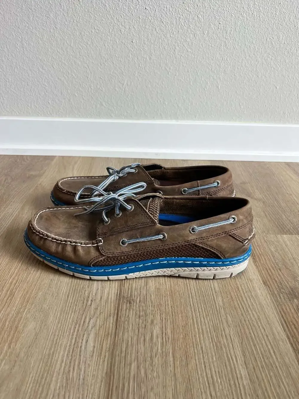 Sperry, Billfish Ultralite 3-Eye Boat Shoe, Taupe/Brown/Blue, Old Money,10.5